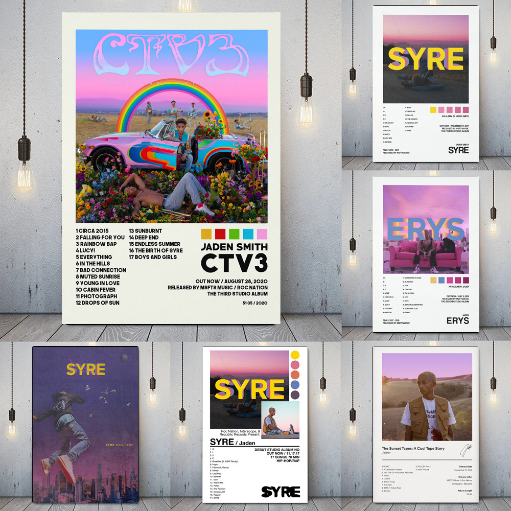 ใหม่ Jaden Smith CTV3 Rap เพลงอัลบั้ม Star Tracklist โปสเตอร์พิมพ์ Wall Art ภาพวาดผ้าใบภาพตกแต่งบ้าน