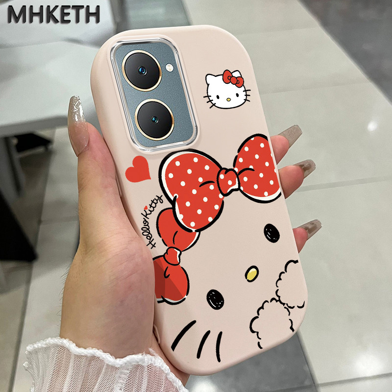 MHKETH เคสสำหรับ VIVO Y03 Y03T Y18 Y18i Y18e Y18T Y37 5G Y28s 5G เคสโทรศัพท์ซิลิโคนของผู้หญิงลายแมวน่ารัก