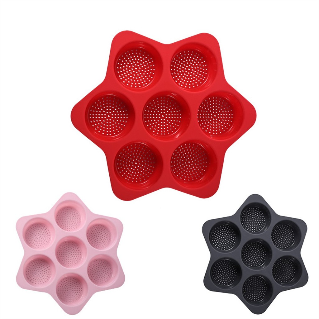 [DML] 7 Cavity Silicone Non Hamburger Bun Pan ถาดอบเค้ก