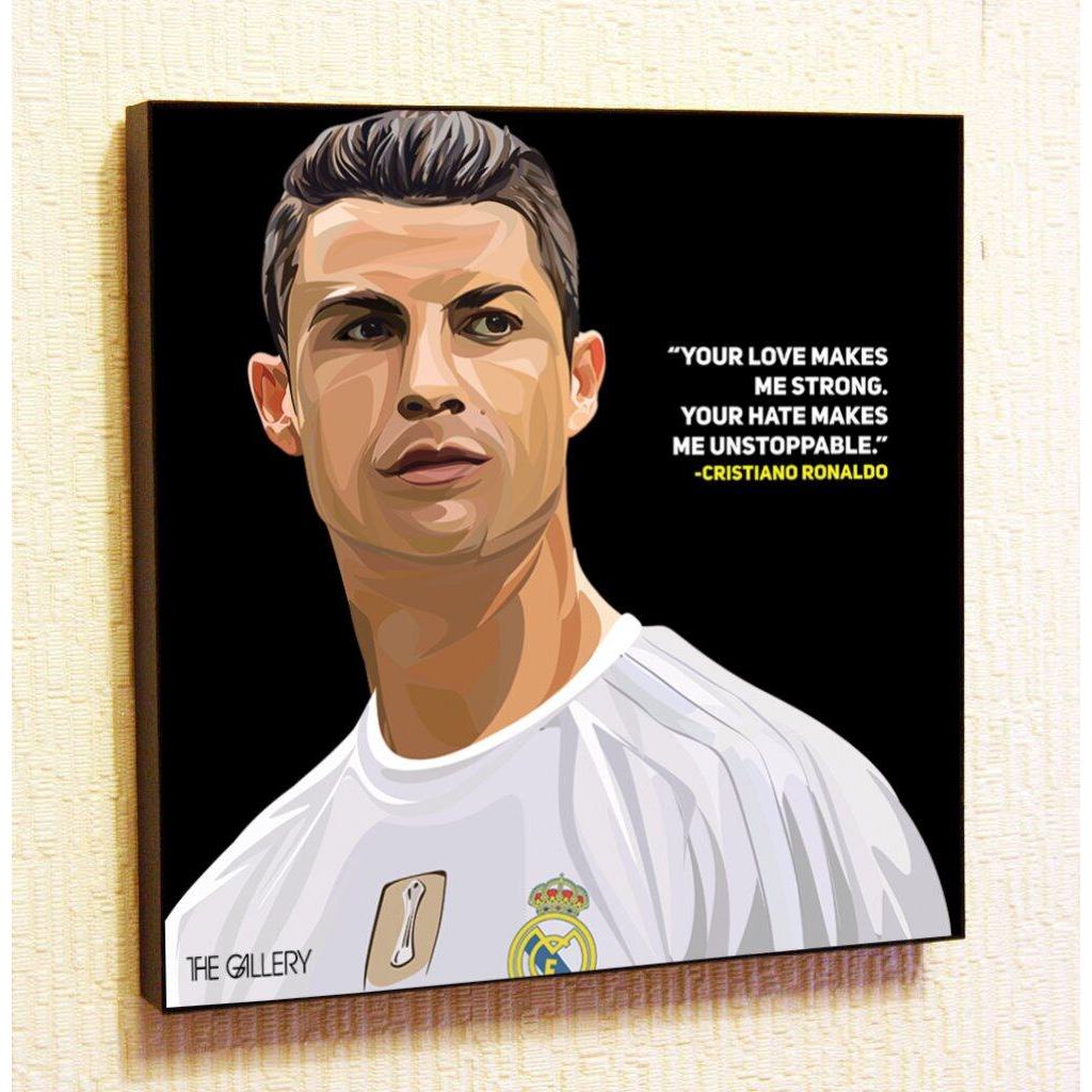 คริสเตียโน โรนัลโด้ ยอดนิยม #2 Cr7 Real Madrid Football Holmes โปสเตอร์ Pop Art สําหรับตกแต่งคําคมสร