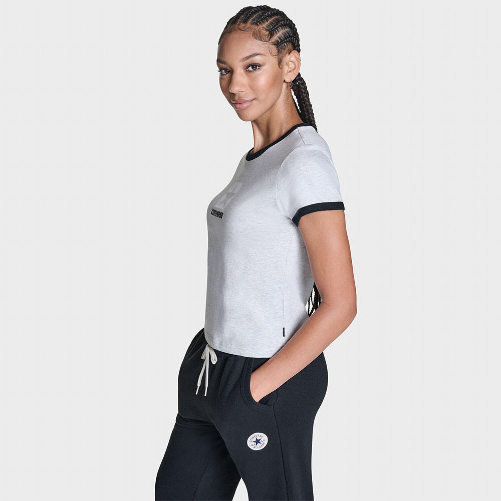 CONVERSE เสื้อ RETRO BOX STAR CROPPED TEE GREY ผู้หญิง 142T242BF_H5GYXX ราคา ถูกที่สุด ดีลบีเคเค แกลเลอรีภาพที่ 2