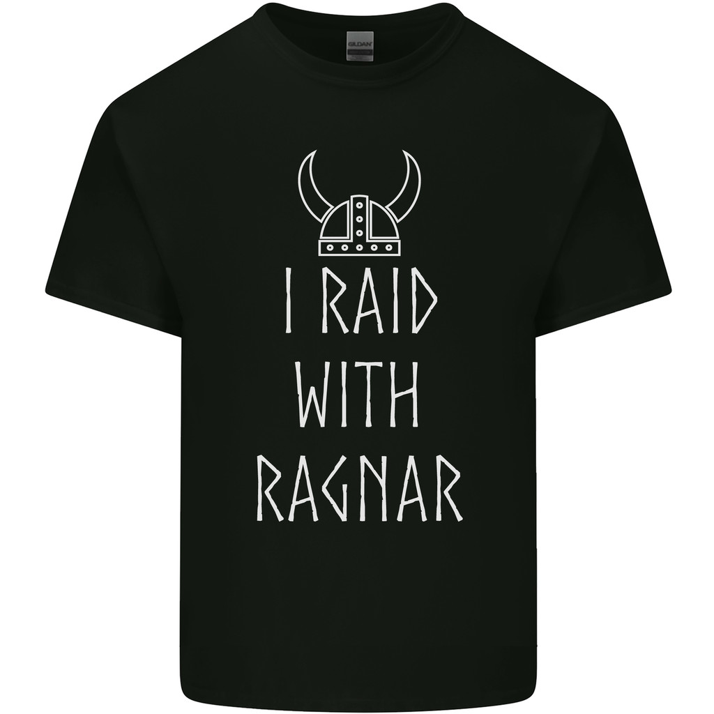 I Raid With Ragnar The Vikings Valhalla Mens Pure Cotton T-Shirt
