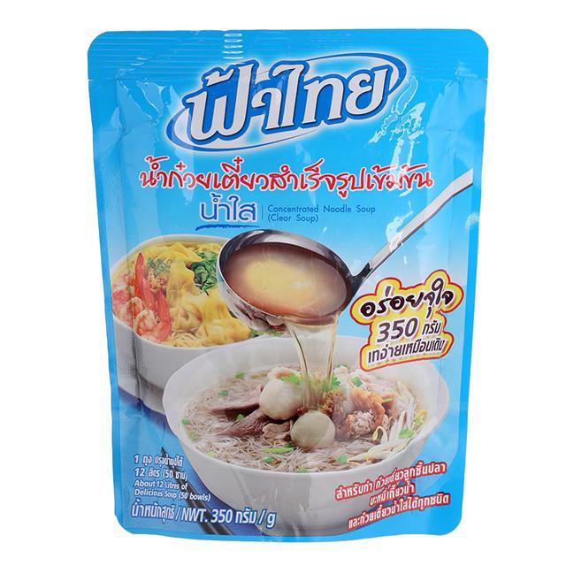 🍀  ฟ้าไทยน้ำก๋วยเตี๊ยวสำเร็จรูปเข้มข้นรสน้ำใส 350กรัม 🌱 Fa Thai Concentrated Noodle Soup 350g. [8854