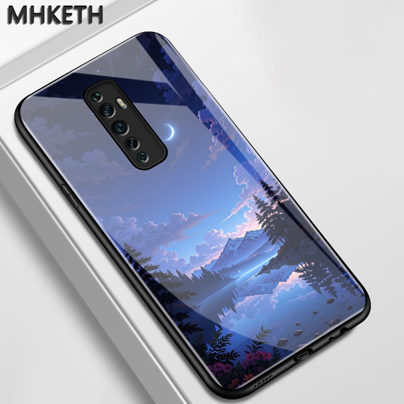 เคสสำหรับ OPPO Reno 2F Reno 2Z Reno 2 Reno เคสโทรศัพท์แก้วออกแบบภาพประกอบภูมิทัศน์แบบใหม่