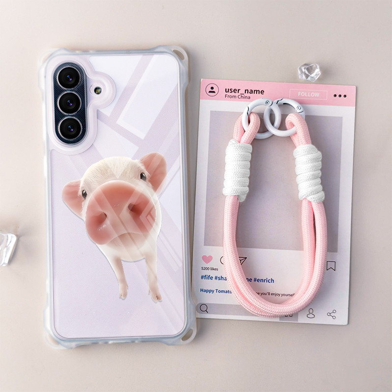 ล่าสุดน่ารัก Anti-Fall Pig LanyardกรณีVivo Y19S Pro V50 Lite 5G Y29 5G Y12A Y12S 2021 Y21S Y20 Y20S 
