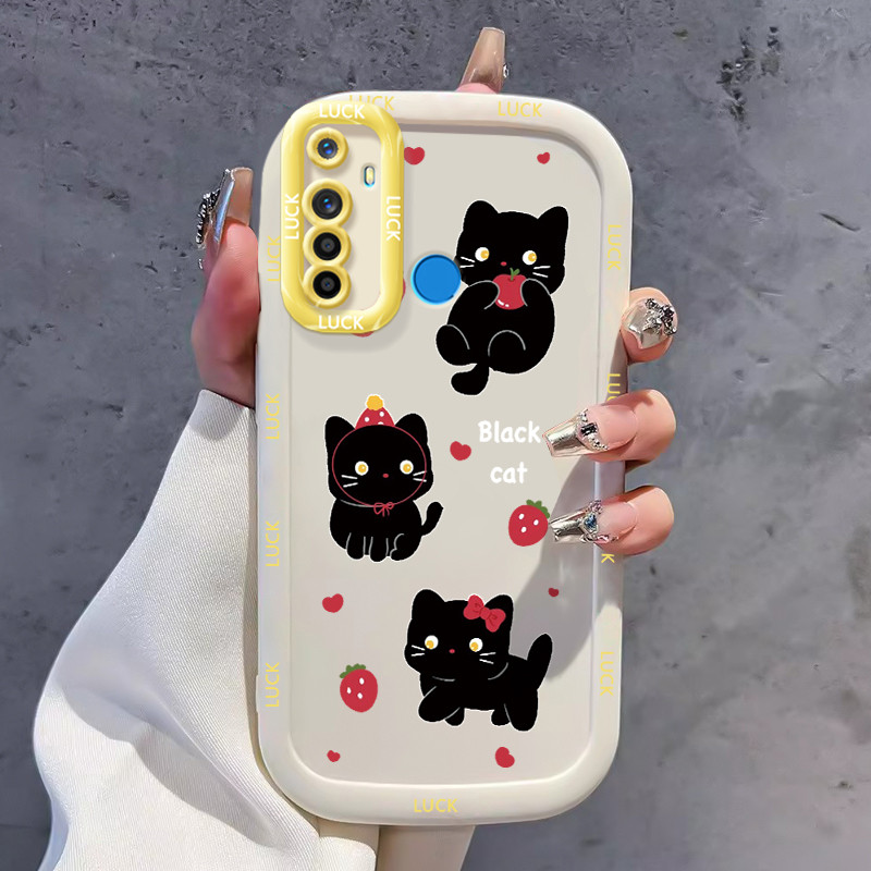 เคสสำหรับ Realme 5 5i 5s 6i C3 C3i เคสโทรศัพท์แมวซิลิโคนกันกระแทก