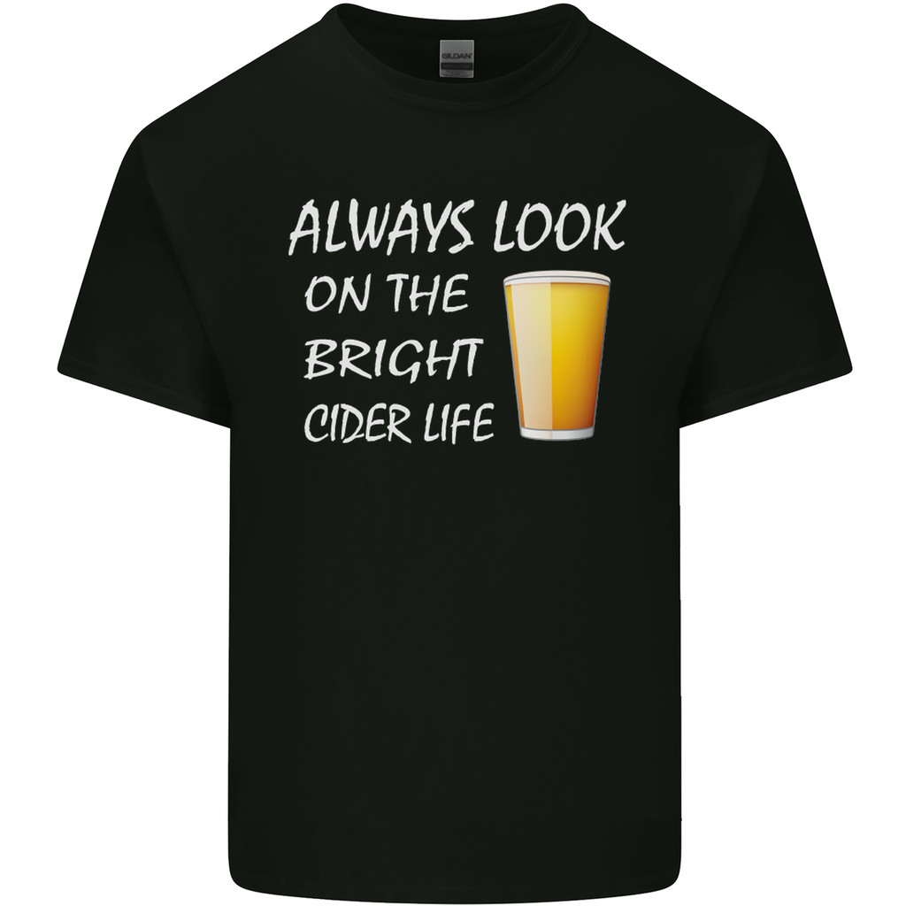 เสื้อยืดผ้าฝ้ายแท้สำหรับบุรุษ Cider Life ตลก