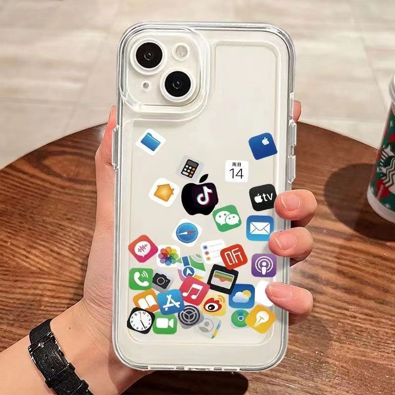 แฟชั่น Creative Icon Simple Application Casing Hp Xiaomi F7 Pro 15 Ultra 15T Pro X7 Pro 5G M7 Plus F