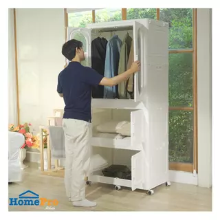STACKO ตู้เสื้อผ้า 3 ชั้น GRACE 84X52.8X188.6 ซม. สีขาว จัดส่งโดย HomePro