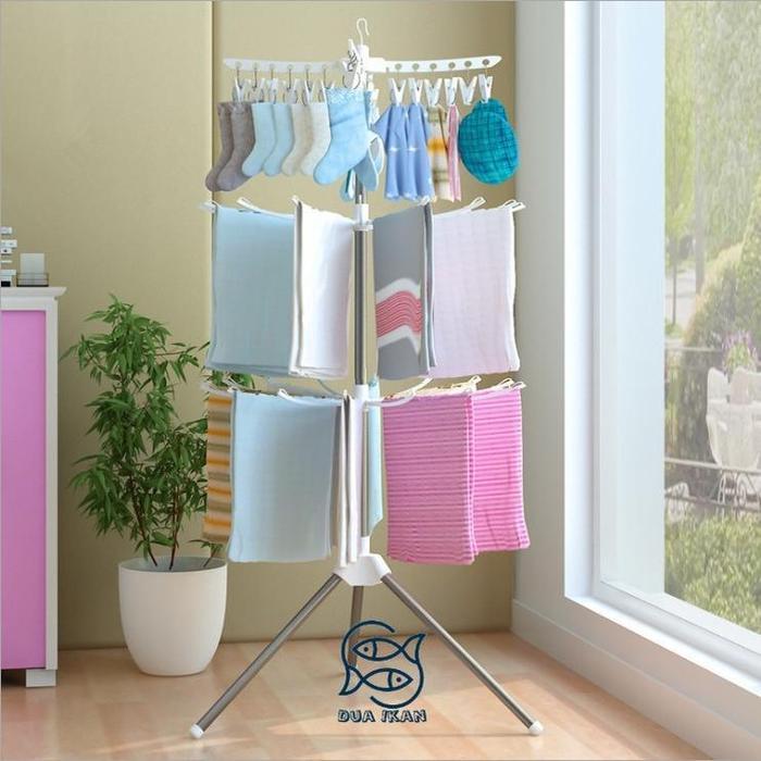NEWs Folding Tower Clothesline เสื้อผ้า 3 ชั้น