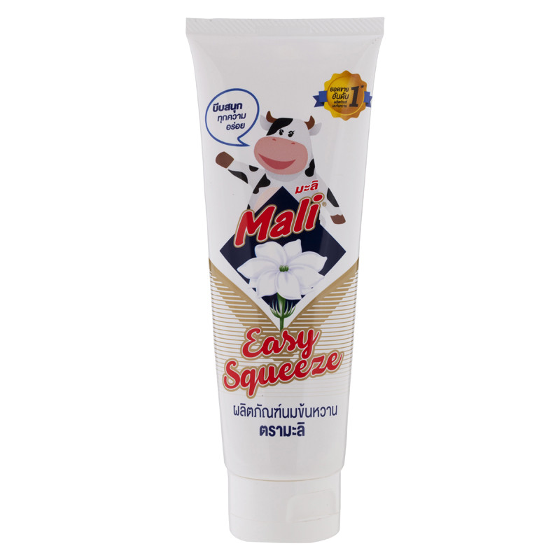 มะลินมข้นหวานชนิดหลอดบีบ 170กรัม Mali Sweetened Condensed Milk 170g. [หมายเลขบาร์โค้ด 8850151951377]