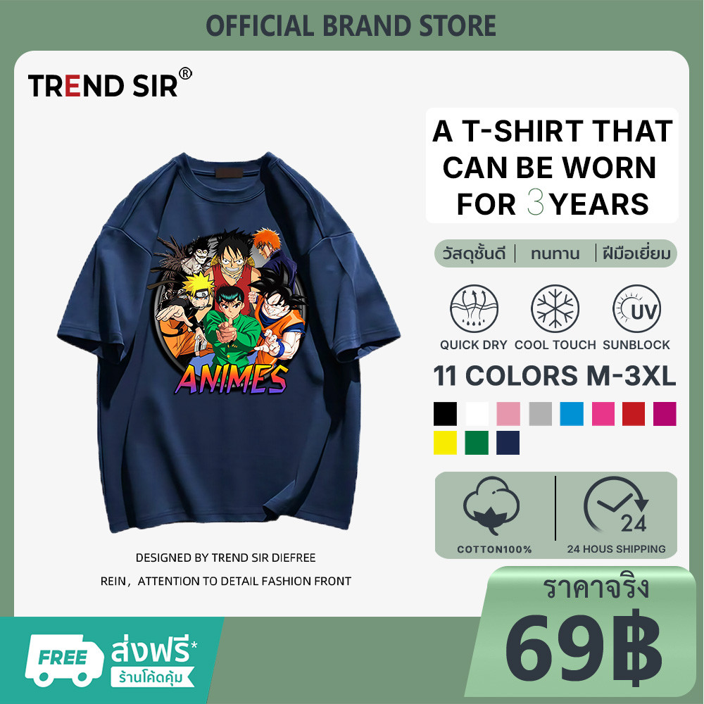 TrendSir จัดส่งตลอด 24 ชั่วโมง ส่งของทุกวัน เสื้อยืด สไตล์เกาหลี tshirt oversize นารูโตะ 100%cotton 11สี M-3XL — صورة 4