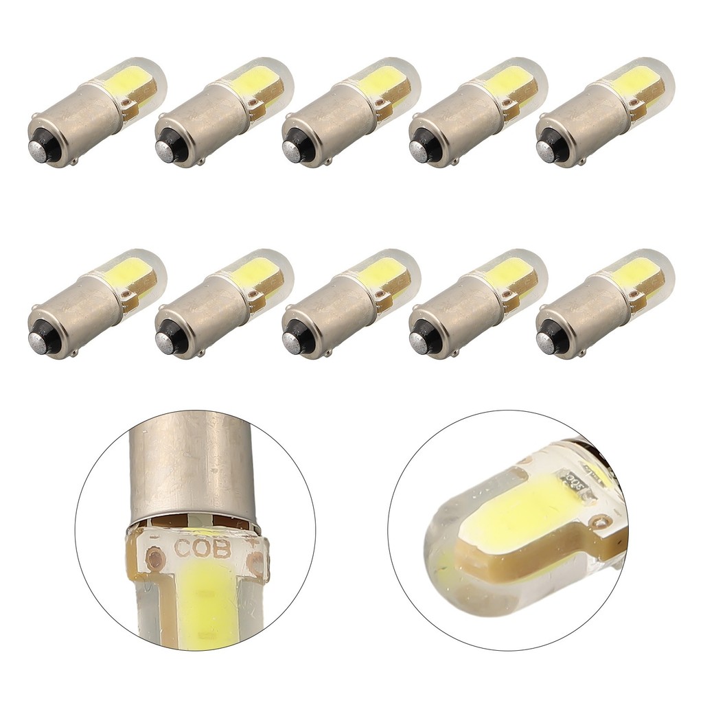 TRSBX❤️BA9S รถ LED LED COB 2LED หลอดไฟป้ายทะเบียนรถยนต์โคมไฟอัตโนมัติสีขาว