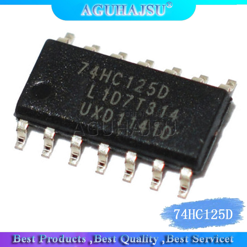 10PCS 74HC125D SOP14 74HC125 SOP SN74HC125DR SOP 14 SN74HC125 SMD ใหม่และต้นฉบับ IC