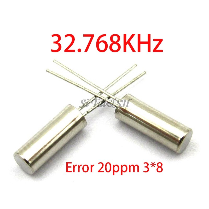20 ชิ้น 32.768KHz ข้อผิดพลาด 20ppm 3*8 32.768K 12.5pF กระบอกควอตซ์ resonator