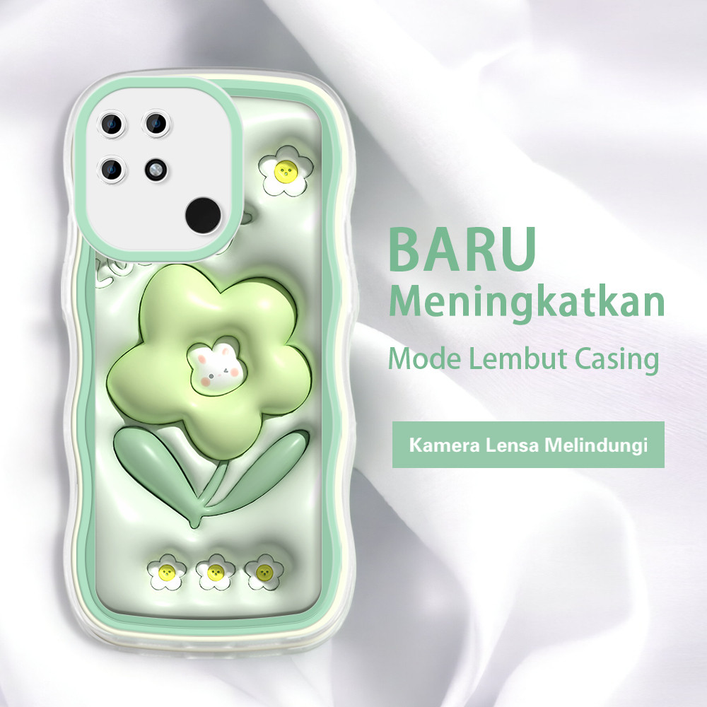 Jasouwe Realme 2 Pro Narzo 20 30 30A 20A 50 Pro 50i 50A Prime Q5 ล่าสุด 3D HP ปลอกดอกไม้น่ารัก softs