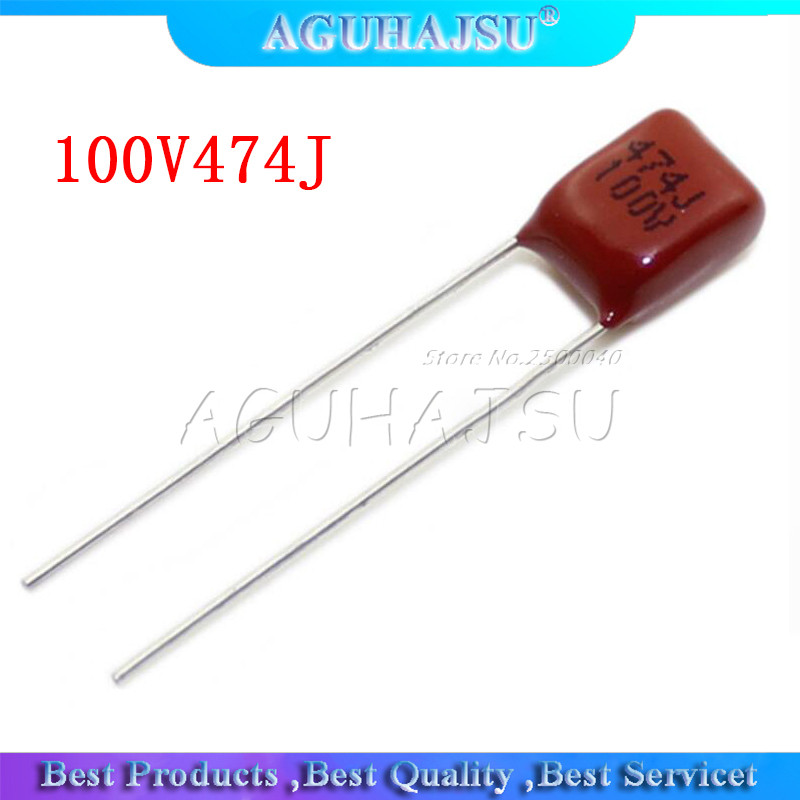 HT-10PCS 100V474J 0.47UF 5% Pitch 5 มม.470nf 474 100V CBB ตัวเก็บประจุฟิล์มโพรพิลีน