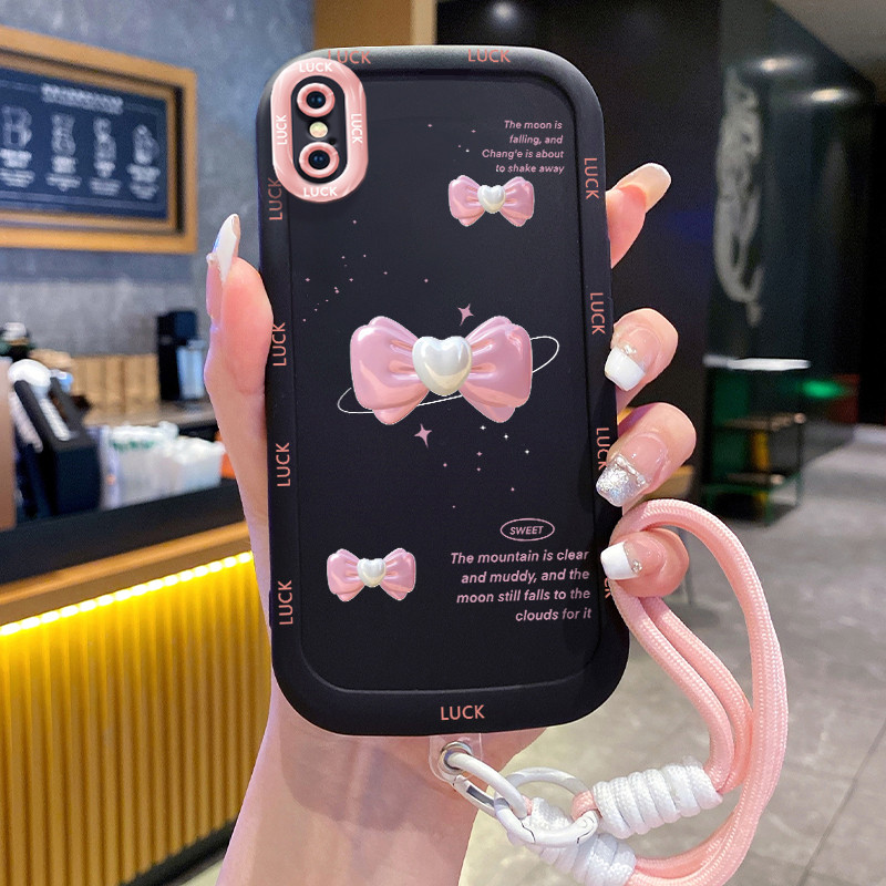 เคสสำหรับ iPhone X Xs Xr Xs Max 7 Plus 8 Plus เคสโทรศัพท์กุทัณฑ์ซิลิโคนสายคล้องกันกระแทก