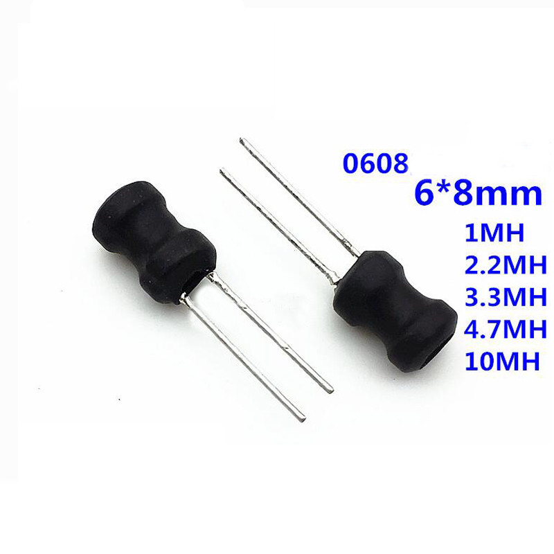 10 ชิ้น Unshielded Wirewound DIP power Inductor 0608(6*8 มม.) 150uH 220uH 330uH 470uH 1mH 2.2mH 3.3m