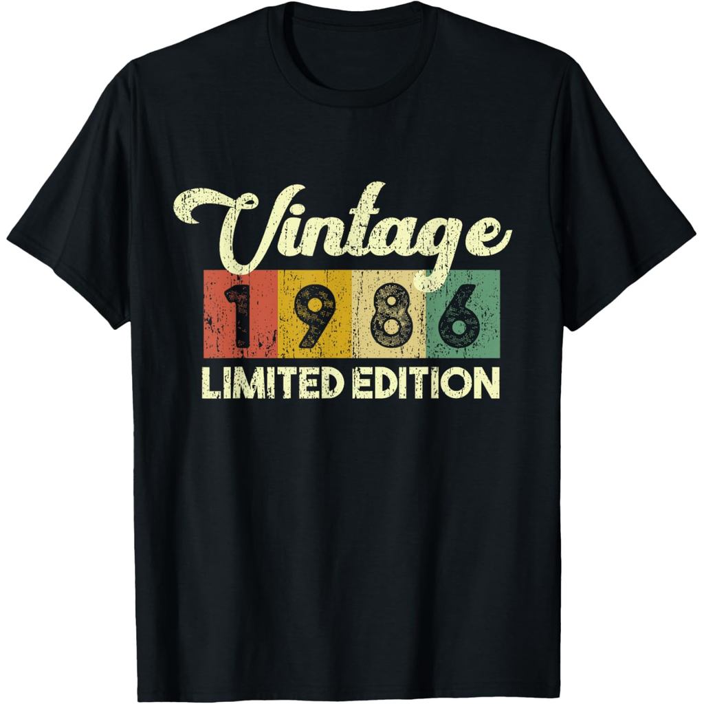 เสื้อยืดผ้าฝ้ายผู้ชาย 39 ปี Vintage Born ใน 1986 Retro 39th Birthday Individuality Graphic T เสื้อ M