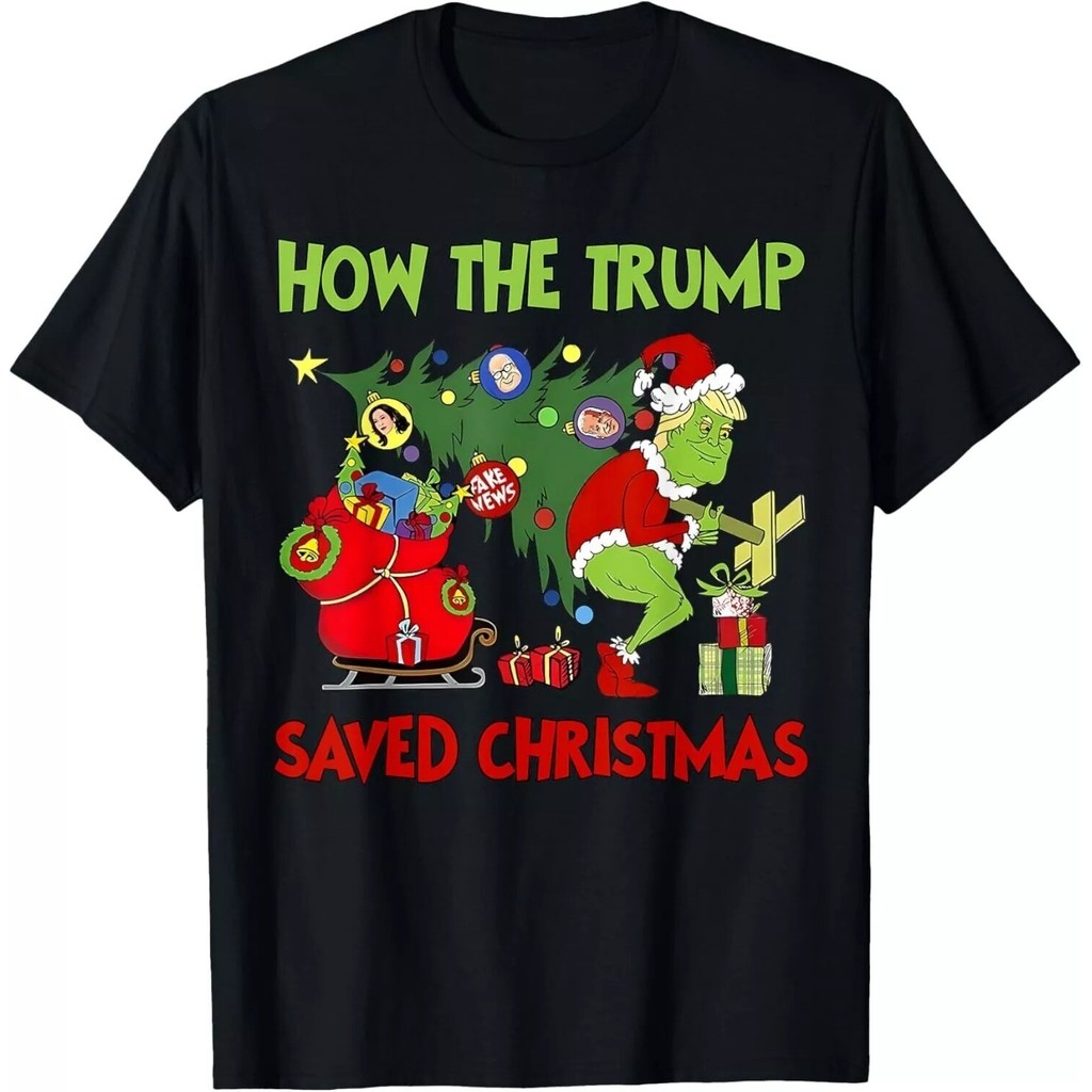 How The Saved Christmas Shirt เสื้อยืด Grinch เสื้อ Maga 2024