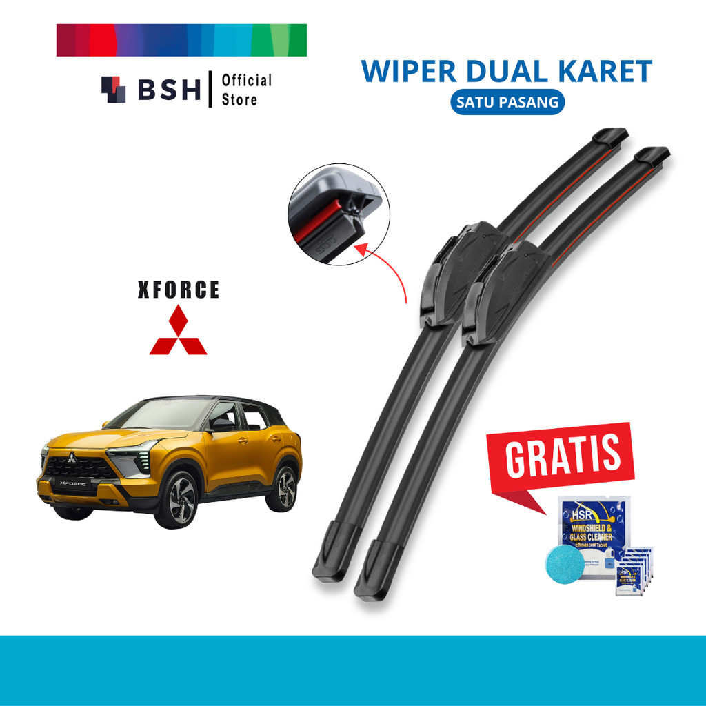 ที่ปัดน้ําฝนยางคู่ Mitsubishi XForce | ฟรีสบู่ทําความสะอาดเชื้อราแก้ว 5 เม็ด