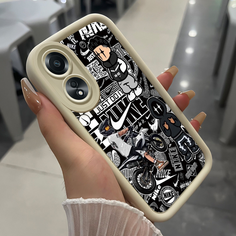 เคสสำหรับ OPPO A58 A78 A58 5G A78 5G A58x 5G A1x A2x เคสโทรศัพท์ผีเสื้อแบรนด์อินเทรนด์สามสีซิลิโคนกันกระแทก