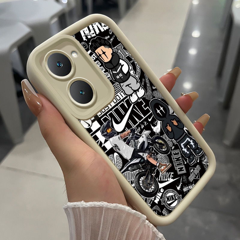 เคสสำหรับ VIVO Y03 Y03T Y18 Y18i Y18e Y18t Y18s Y28e 5G เคสโทรศัพท์ผีเสื้อแบรนด์อินเทรนด์สามสีซิลิโคนกันกระแทก