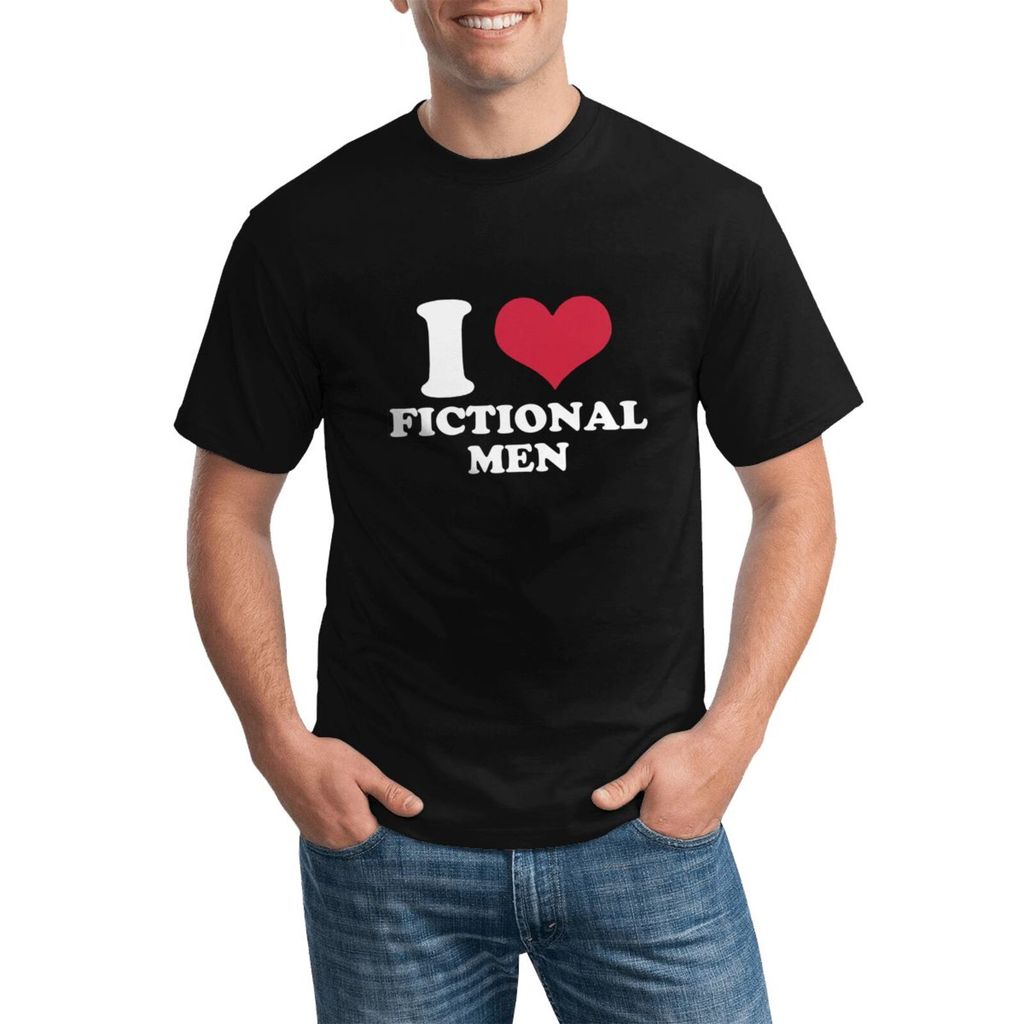I Love Fictional Men Essential เสื้อยืดผ้าฝ้ายขนาดบวกสําหรับตู้เสื้อผ้าของคุณ