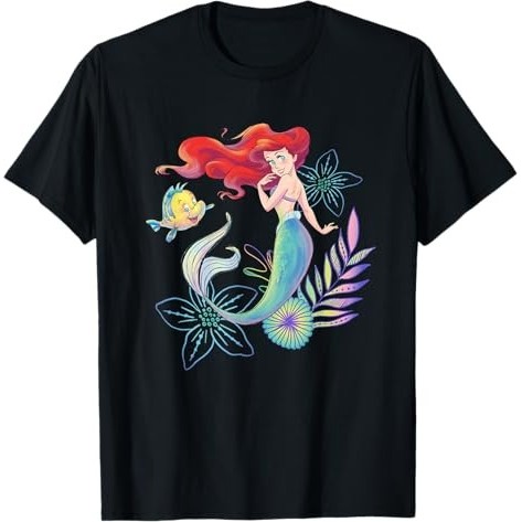 แฟชั่นเสื้อยืด Little Mermaid Ariel And Flounder Sea