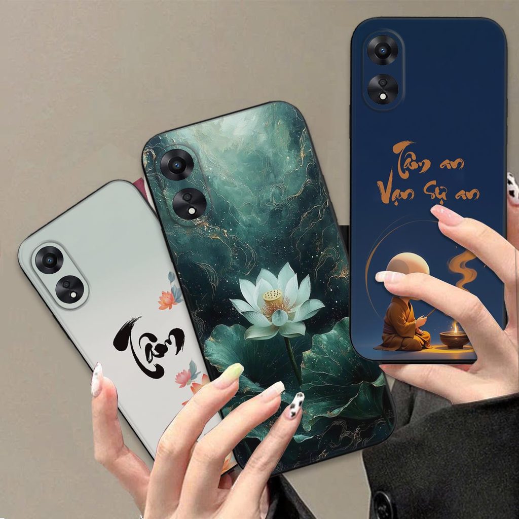 เคส Oppo A58 / A78 4G / A98 5G พร้อมการประดิษฐ์ตัวอักษร ความสงบของจิตใจ พระมีความหมาย