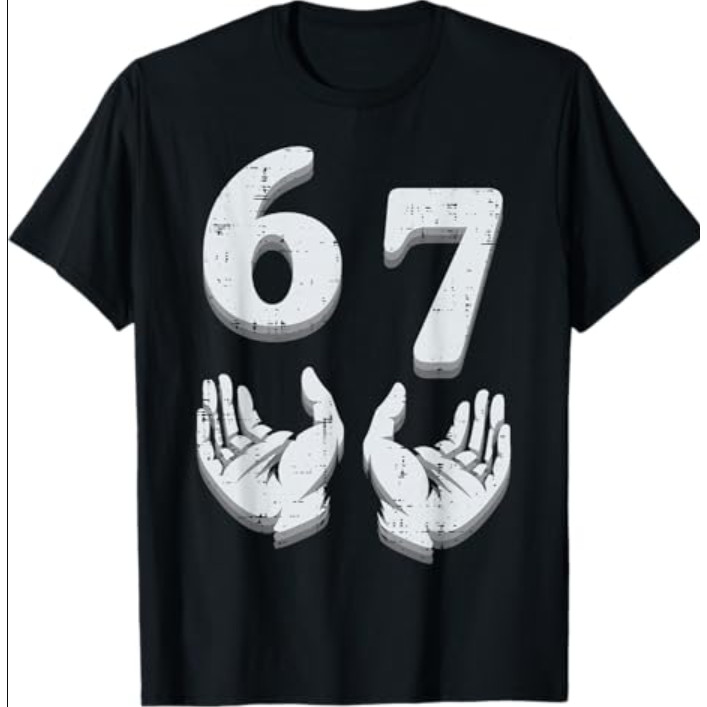 67 Meme Funny 6 7 เสื้อยืดวัยรุ่นผู้ชาย