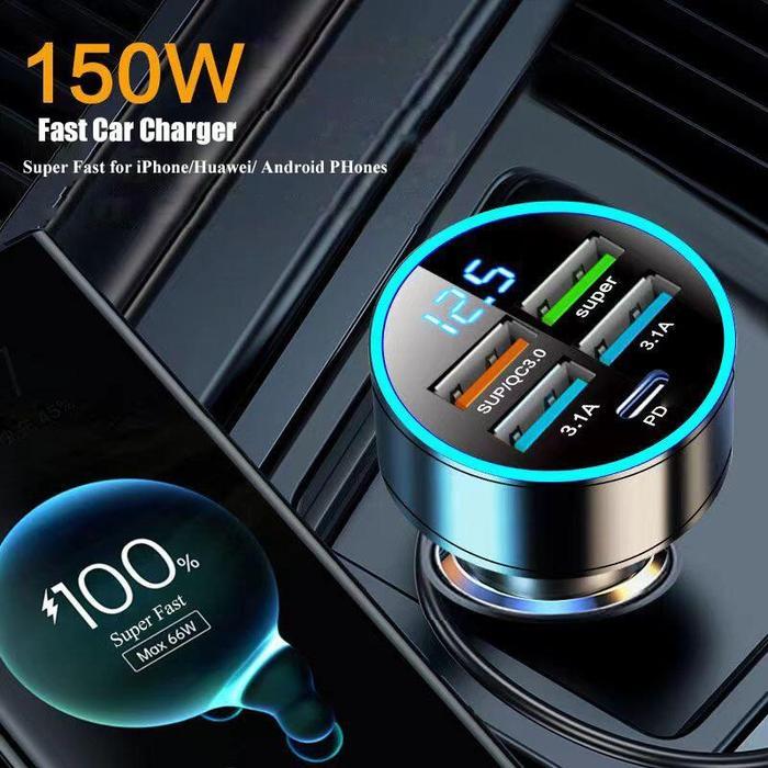 NEWs 150W/300W Car Fast Charger Adapter โทรศัพท์มือถือในรถยนต์ Auto โทรศัพท์มือถือ Fast Charger Adap