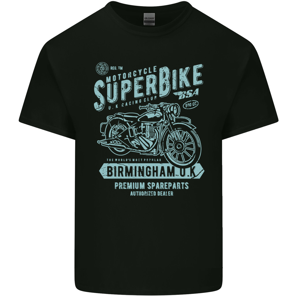 Superbike Birmingham Motorcycle Biker Mens Pure Cotton T-Shirt