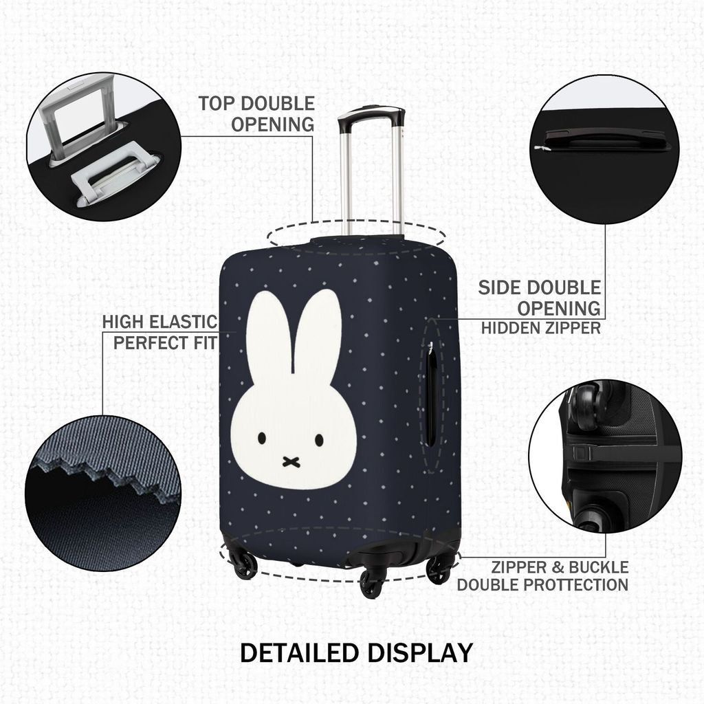 Miffy ผ้าคลุมกระเป๋าเดินทาง ผ้าสแปนเด็กซ์ แบบยืดหยุ่น ยืดหยุ่น Luggage Cover 18 20 22 24 26 28 30 32 นิ้ว TOK90 - รูปที่ 2