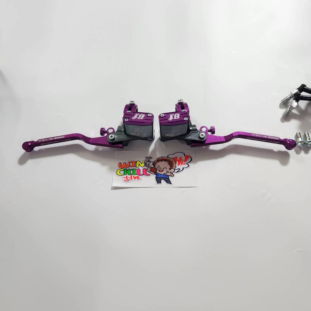 1คู่ ปั๊มบน ZERN8.1 สีม่วงตัดเทา งานCNC PCX160 รุ่นABS หน้าดิสหลังดิส ใส่ XMAX / NMAX / FORZA350 ได้