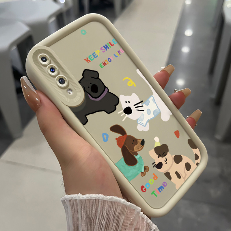 เคสสำหรับ Samsung Galaxy A50 A50s A30s เคสโทรศัพท์สัตว์น่ารักสามสีซิลิโคนกันกระแทก