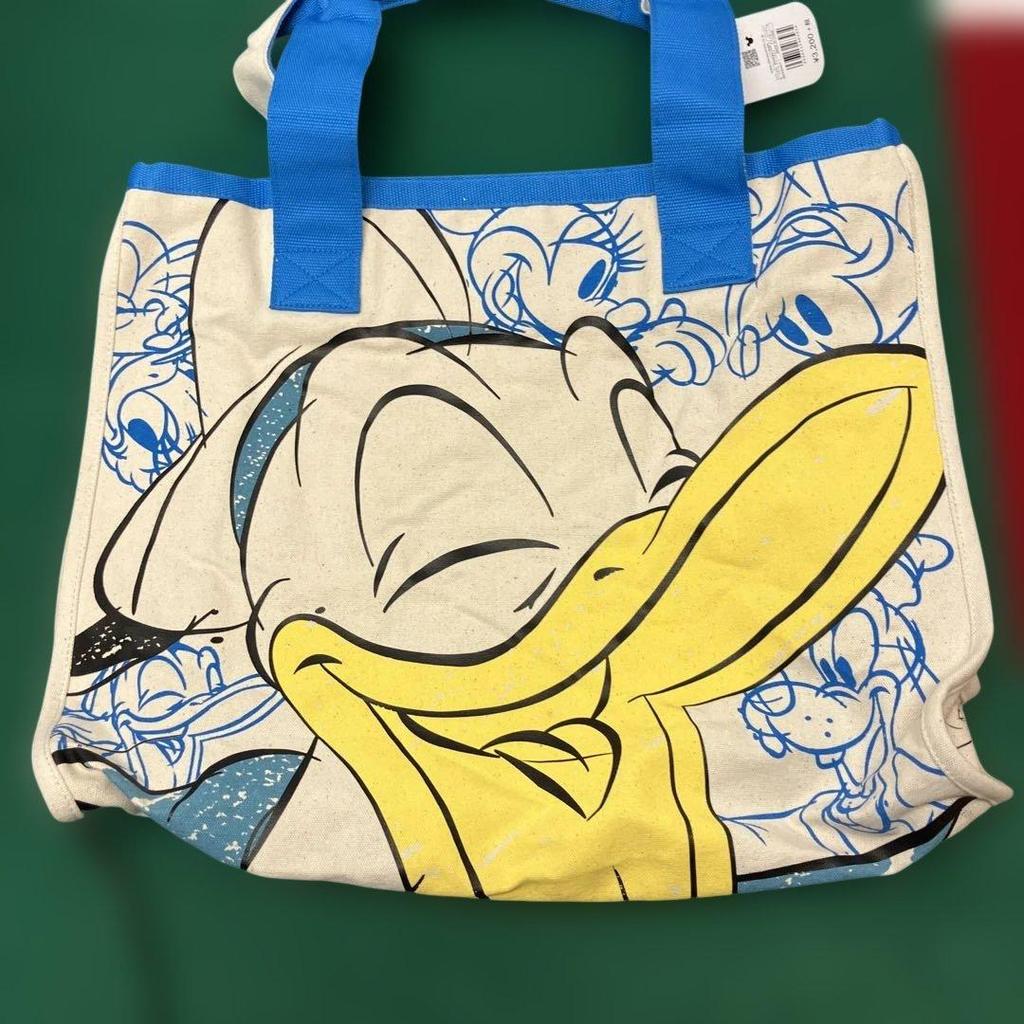 【Direct from Japan】(11-53) กระเป๋าผ้าใบลายโดนัลด์ดั๊ก ไม่เคยใช้งาน【Japan Exclusive】