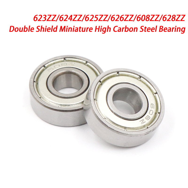 5PCS double shield ขนาดเล็กเหล็กคาร์บอนสูงแบริ่ง 623ZZ 624ZZ 625ZZ 626ZZ 608ZZ 628ZZ 3D ชิ้นส่วนเครื