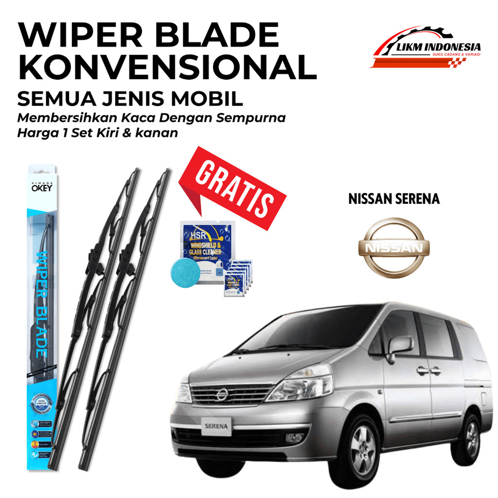 Nissan Serena C26 / C27 ใบปัดน้ําฝนเหล็กธรรมดา | ฟรีสบู่ทําความสะอาดเชื้อราแก้ว 5 เม็ด