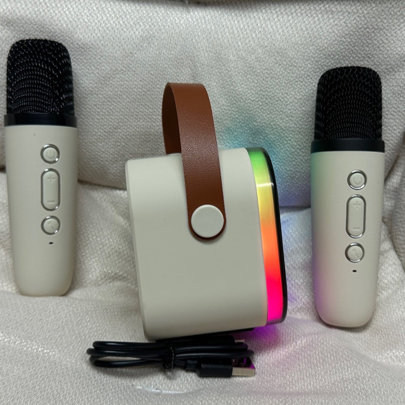 New🔥ใหม่ K12ลำโพงบลูทูธ ไมโครโฟนคู่ ของแท้ RGB มินิ แบบพกพา ลำโพงคาราโอเกะไร้สายกลางแจ้งขนาดเล็ก,speaker bluetooth - รูปที่ 2