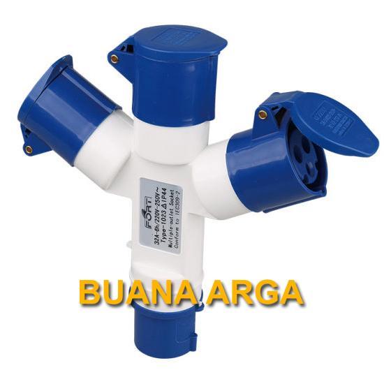 ปลั๊กและเต้ารับอุตสาหกรรม Cee 1023 Pin 3 Pole 32A สาขา 3 Fort Cee1023