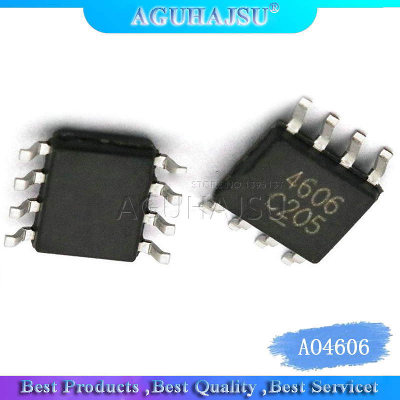 10pcs AO4606 SOP8 AO4606C SOP SMD 4606 แรงดันไฟฟ้า N + P ช่อง MOSFET mos FET สวิทช์
