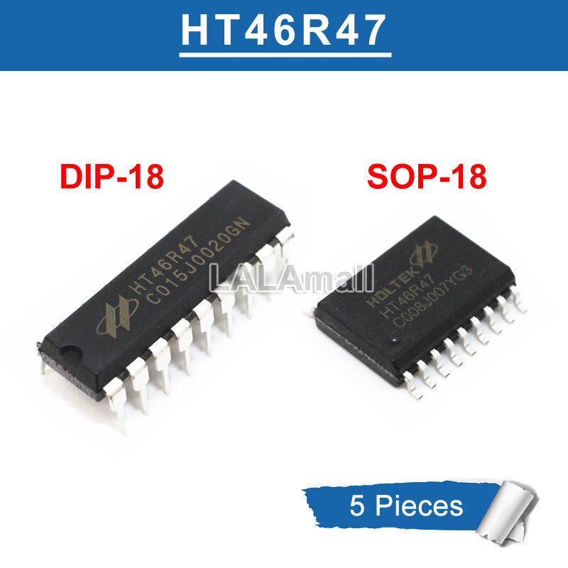 5 ชิ้น/ล็อต HT46R47 DIP-18 SOP-18 HT 46R47 DIP18 SOP18 SMD ค่าใช้จ่าย A/D ประเภท 8-Bit MCU OTP Contr