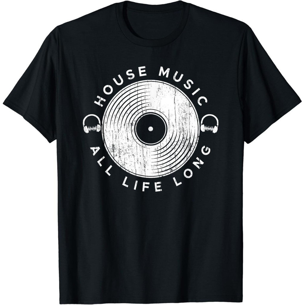 House Music All Life Long - เสื้อยืด Edm Raver Dj Men
