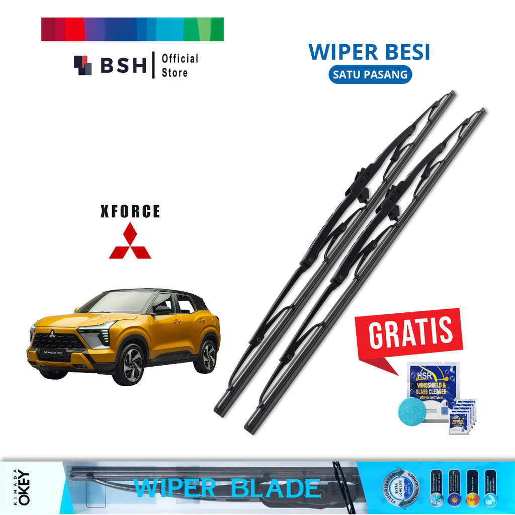 ใบปัดน้ําฝนเหล็ก Mitsubishi XForce Conventional | ฟรีสบู่ทําความสะอาดเชื้อราแก้ว 5 เม็ด