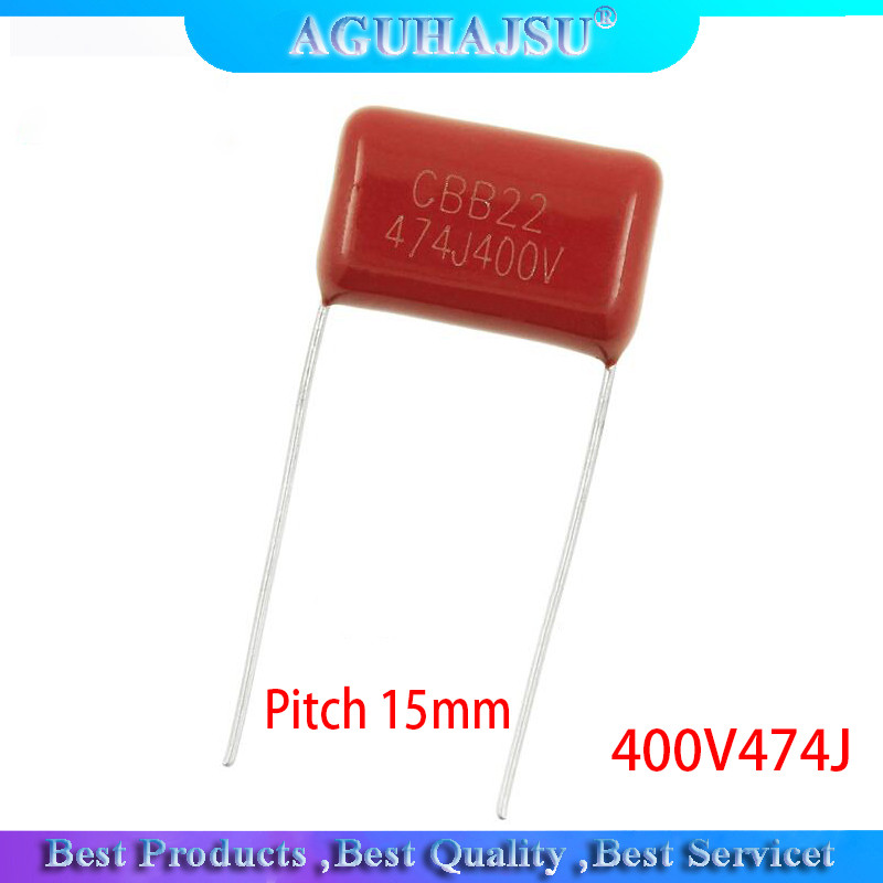10PCS 400V474J 0.47UF Pitch 15 มม.470NF 400V 474 CBB ตัวเก็บประจุฟิล์มโพรพิลีนใหม่
