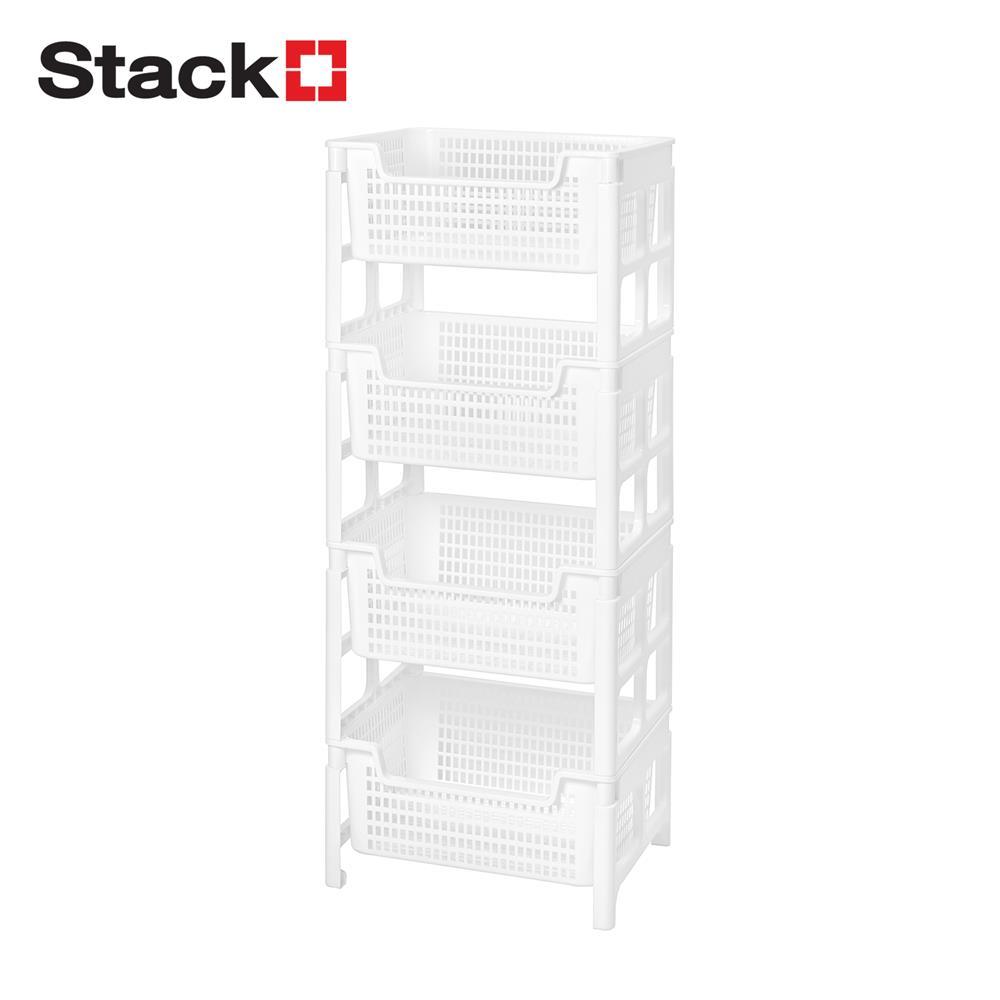 STACKO ชั้นวางของ 4 ชั้น PURE 40.7x32.7x99 ซม. สีขาว จัดส่งโดย HomePro