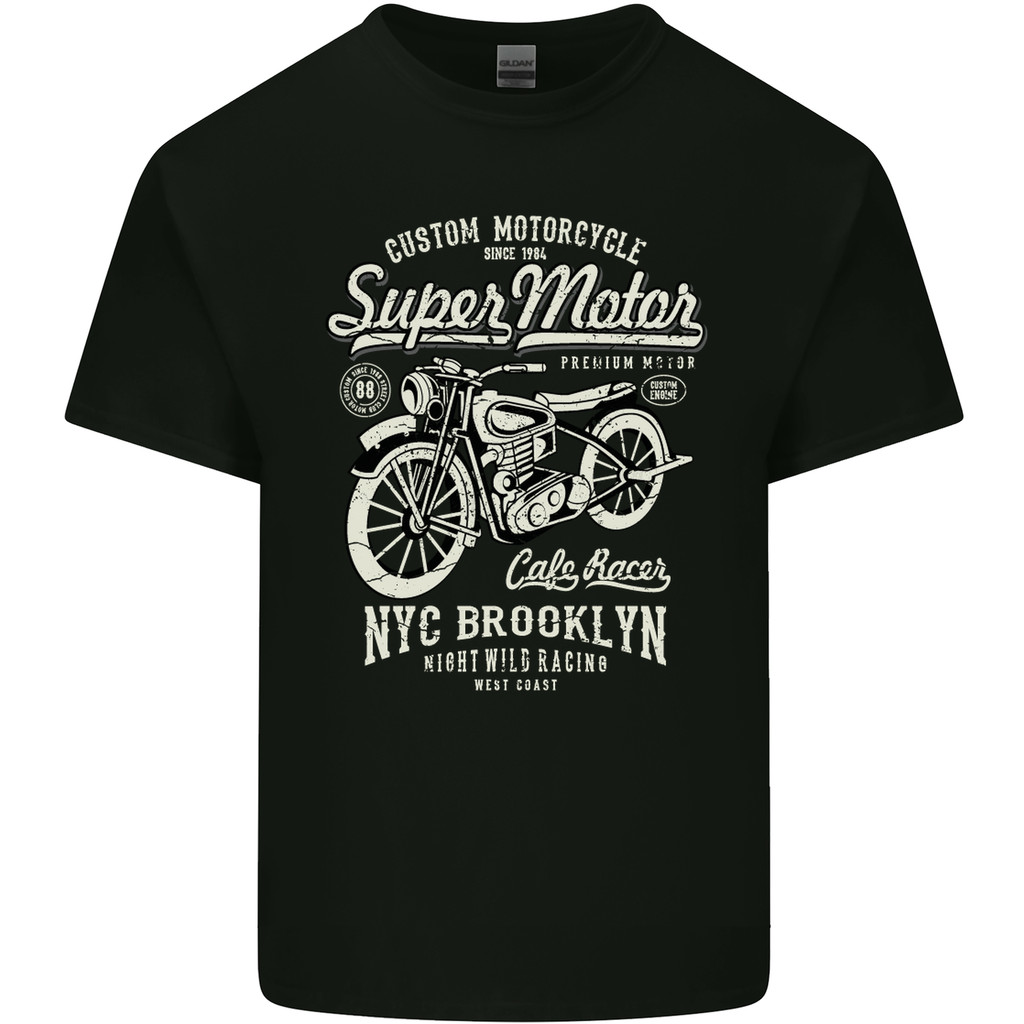 Super Motor Cafe Racer Motorcycle Biker Mens Pure Cotton T-Shirt