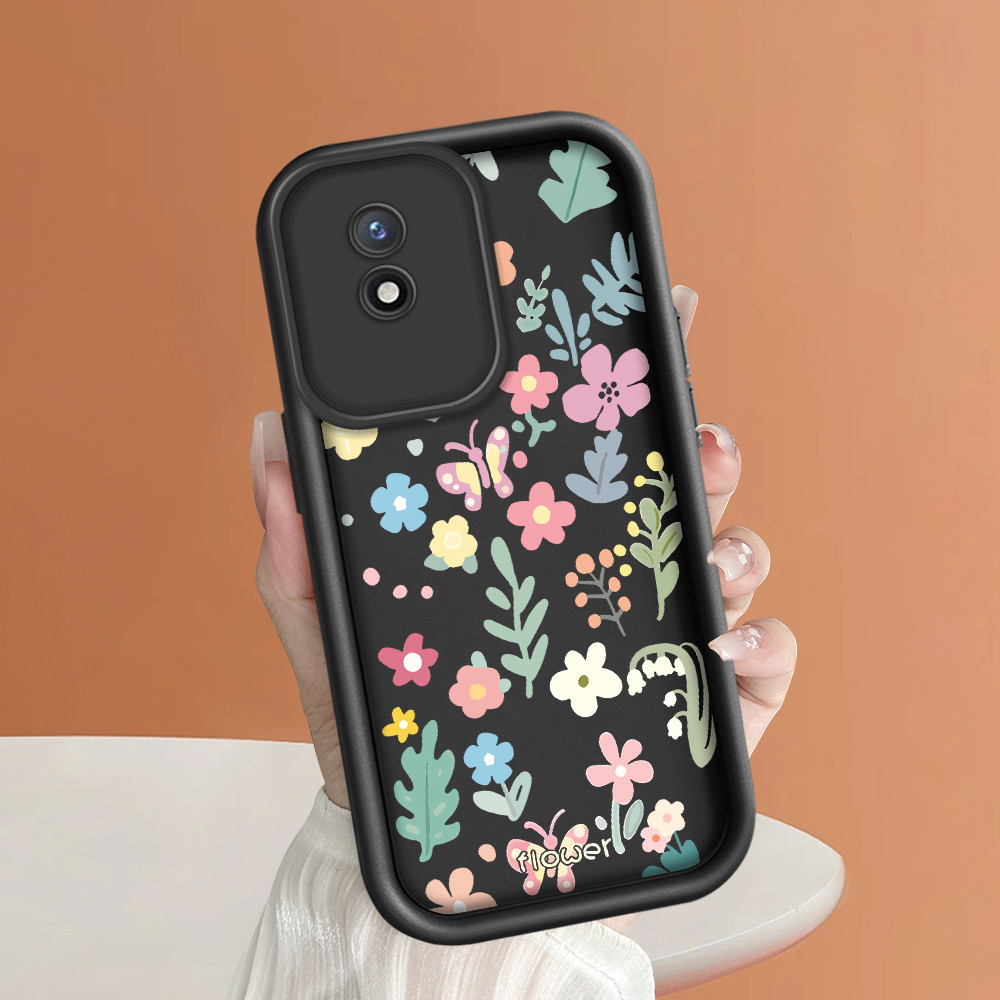 ปลอก Hp Untuk VIVO Y02 Y02A Y02T เคส Kesing ปกป้องโทรศัพท์ TY DLJ C8-2830 ดอกไม้